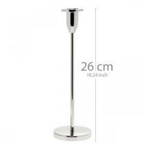 Artikel Kerzenhalter Silbern Metall Deko Kerzenständer modern H26cm