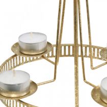Artikel Kerzenhalter für Stumpenkerzen Stern Gold Metall Ø23 cm H49,5 cm