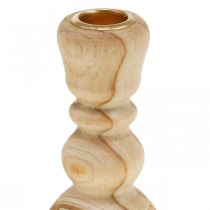 Artikel Kerzenhalter aus Holz gedrechselt Natur H11cm 3er-Set