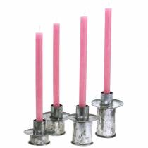 Artikel Stufen-Kerzenhalter-Set Silber Antik Ø9,5–10,5cm H7–14cm 4Stck