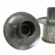 Artikel Stufen-Kerzenhalter-Set Silber Antik aus Metall Ø9,5–10,5cm H7–14cm 4 Stück