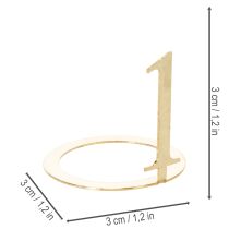 Artikel Kerzenring-Set aus Metall goldfarben Zahlen 1 bis 4 Durchmesser 3 cm