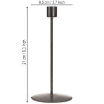 Artikel Kerzenständer aus Metall für Stabkerzen, antikbraun, Höhe 21,5 cm, 2 Stück