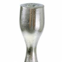 Artikel Kerzenständer Metall Silber Matt H31cm für Stabkerzen