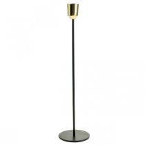 Kerzenständer, Metall-Kerzenhalter, Golden/Schwarz H33,5cm Ø2,2cm