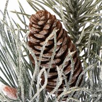 Artikel Künstlicher Kiefernzweig mit Zapfen 40 cm winterlich grün-weiss