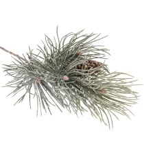 Artikel Künstlicher Kiefernzweig mit Zapfen 40 cm winterlich grün-weiss