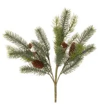 Artikel Künstlicher Tannenzweig mit Zapfen aus Kunststoff, 41 cm, grün