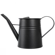 Artikel Gieskanne Metall Schwarz 30x13x17cm 1,7l Dekoratives Pflanzgefäss Innen Aussen