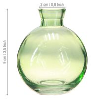 Artikel Kleine bauchige Glasvasen aus grünem Glas Ø 7,5 cm H 9 cm – 6er-Set
