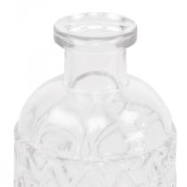 Kleine Glasvase Vase Rautenmuster Glas Transparent H12,5cm 6St