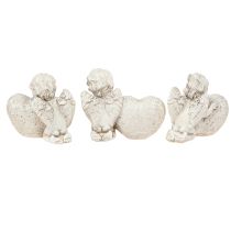 Artikel Kleiner Deko-Engel mit Herz und Spruch Creme 5 cm 6er-Set