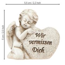 Artikel Kleiner Deko Engel mit Herz und Spruch Creme H5cm 6 St
