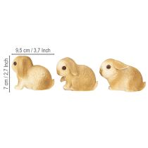 Artikel Kleine Osterhasen aus Polyresin – 9×6×6,5 cm – 3-er Set – Dekoration für Innen