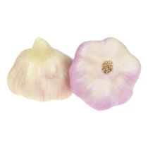 Künstliches Gemüse Deko Knoblauch Rosa, Weiß Ø6,5cm 2St