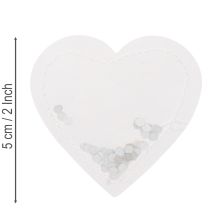 Artikel Transparente Papier-Konfettiherzen 5cm Weiss Silber 24 Stk für Streu- und Geschenkdekoration