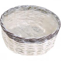 Artikel Deko-Pflanzkorb rund geflochten Weiss-Braun Ø29cm mit Einsatz