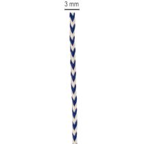 Artikel Geschenkband Kordel aus Polyester gestreift 3 mm 20 m weiss-blau für Dekoration