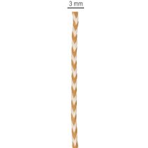 Artikel Geschenkband Kordel Polyester zweifarbig 3mm 20m Hellbraun-Creme