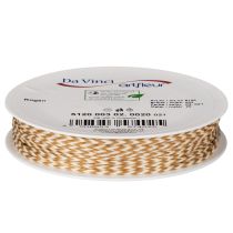 Artikel Geschenkband Kordel Polyester zweifarbig 3mm 20m Hellbraun-Creme
