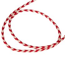 Artikel Kordel aus Polyester mit Zickzack-Muster, 3 mm, Rot-Weiss, 20 m Rolle