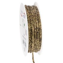 Artikel Kordel Polyester Schwarz-Gold 3mm 20m für Dekoration und Geschenkverpackung