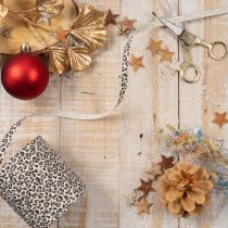 Artikel Geschenkband aus Baumwolle mit Leopardenmuster 10mm 100m für Dekoration und Geschenkverpackung