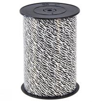 Artikel Dekoband Schwarz Weiß Kräuselband Safari 10mm 100m