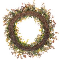 Artikel Künstlicher Eukalyptuskranz Herbstdeko rund 45 cm Kunststoff Grün-Braun