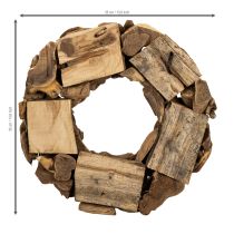 Artikel Dekokranz aus Holz, rund, Durchmesser 35 cm, naturbraun