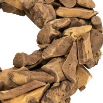 Artikel Dekokranz aus Holz, rund, Durchmesser 35 cm, naturbraun