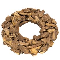 Artikel Dekokranz aus Holz, rund, Durchmesser 35 cm, naturbraun