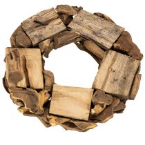 Artikel Dekokranz aus Holz, rund, Durchmesser 35 cm, naturbraun
