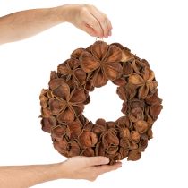Artikel Türkranz aus getrocknetem Landlotus, braun, 35 cm
