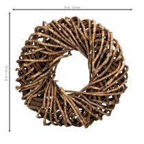 Artikel Kranz aus Naturzweigen Rattan rund 35 cm Braun für Dekoration