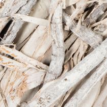 Artikel Zweigkranz rund aus Holz und Rindenfaser, 50 cm, geweisst, für Dekoration und Basteln
