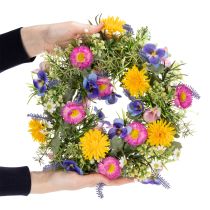 Artikel Türkranz Frühlingsblumen künstlich Blumenkranz für die Haustür Dekoration 30cm