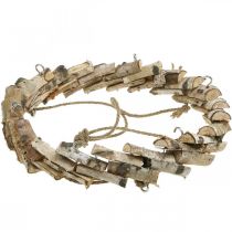 Artikel Holz Kranz zum Hängen mit Haken aus Birkenholz Ø35cm - Natürliche Deko für Frühling, Makramee, Blumen & Kräuter