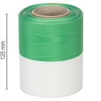 Artikel Kranzband Moiré 125 mm x 25 m Grün-Weiss Taftbindung Dekoband für Kranz- und Schleifengestaltung