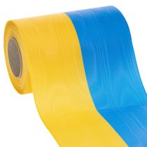Artikel Kranzband Moiré 150 mm Blau-Gelb – Dekoband für Trauerkränze und Feierlichkeiten
