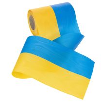 Artikel Kranzband Moiré 150 mm Blau-Gelb – Dekoband für Trauerkränze und Feierlichkeiten