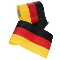 Artikel Kranzband Taft Schwarz-Rot-Gold mit französischem Moiré-Effekt 150mm, 25m Rolle