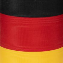 Artikel Kranzbänder Moiré 150mm schwarz-rot-gold mit französischem Moiré-Effekt, 25m Rolle für Dekoration und Trauerfeiern