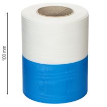 Artikel Kranzband Blau-Weiss, Moiré-Struktur, 125 mm breit, 25 m Rolle, Dekoband und Trauerband