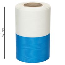 Artikel Kranzband Taft Moiré Blau-Weiss 150 mm Dekorationsband