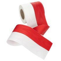 Artikel Kranzband Taft Moiré 100 mm Weiss-Rot für Dekoration und Gedenkkränze