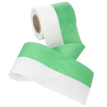 Artikel Kranzband Taftbindung 100mm x 25m grün-weiss Moiré für Gestecke und Dekoration