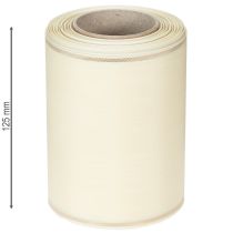 Artikel Kranzband Supersatin Creme mit Goldkante 125mm x 25m Wasserfest für Dekoration