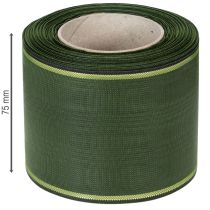 Artikel Kranzband Polyester Dunkelgrün mit Goldkante 75mm x 25m – Für Trauerschleifen und Floristik