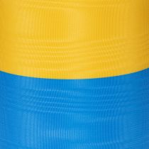 Artikel Kranzband Moiré Blau-Gelb 100 mm aus Acetat für Dekoration und Kränze